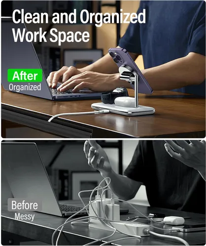 Miniatura 6 de Paquete de 6 unidades de organizador de cables debajo del escritorio, canal J con cinta de doble cara, bandeja organizadora de cables
