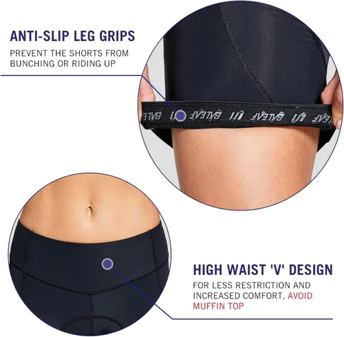Miniatura 4 de BALEAF Pantalones cortos de ciclismo acolchados 4D para mujer, ropa interior de ciclismo con bolsillos acolchados, pantalones de bicicleta, mallas