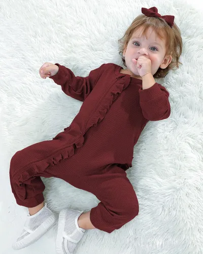 Miniatura 3 de Mikrdoo Ropa de niña recién nacida, ropa de bebé para otoño e invierno, trajes de manga larga, mameluco de 0 3 6 12 meses