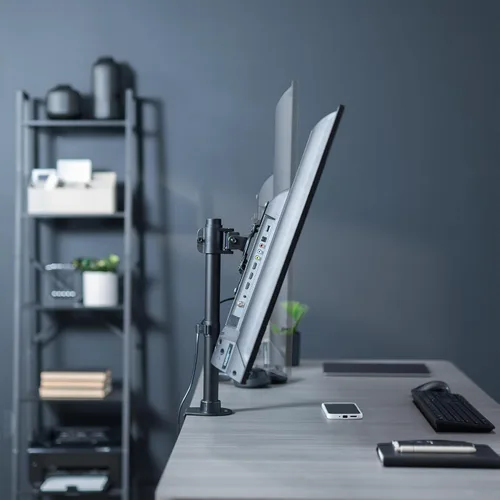 Miniatura 9 de VIVO Soporte de escritorio para TV y monitor de pantalla ultra ancha, altura ajustable y soporte de inclinación para pantallas de hasta 42 pulgadas