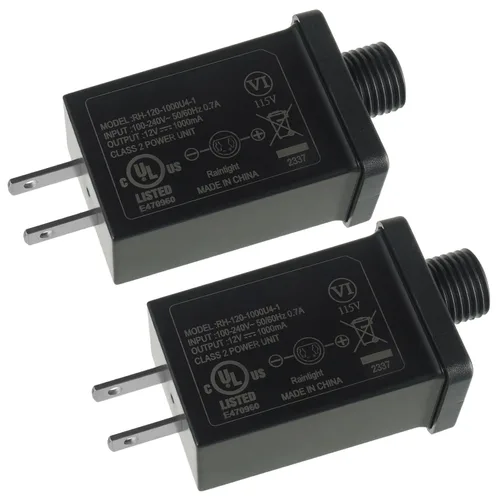 Adaptador inflable de repuesto para patio, 12 V, 1A, clase 2, transformador de bajo voltaje, enchufe de EE. UU. para Halloween, Acción de Gracias,