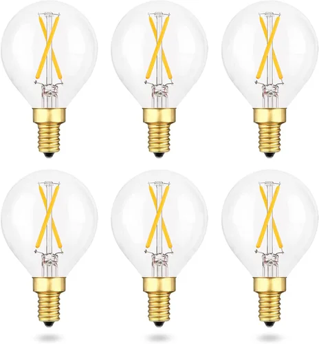 Miniatura 10 de Bombilla LED A15 regulable, bombillas de globo E26 de 2 W, equivalente a bombilla incandescente de 25 W, blanco cálido suave de 3000 K, vidrio