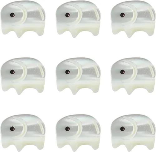 Miniatura 32 de LiQunSweet 10 cuentas de gato de concha natural, cuentas sueltas de cabeza de animal para collares, pulseras, aretes, fabricación de joyas, 0.394 x