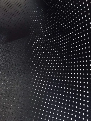 Miniatura 3 de LUVFABRICS Agujeros totalmente perforados de grado marino tapicería hospitalidad automotriz imitación cuero vinilo tela (negro negro negro)