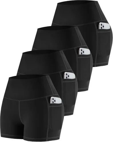 Miniatura 42 de CHRLEISURE - Pantalones cortos de ciclismo para mujer con bolsillos de licra, cintura alta, con control de abdomen para entrenamiento, yoga