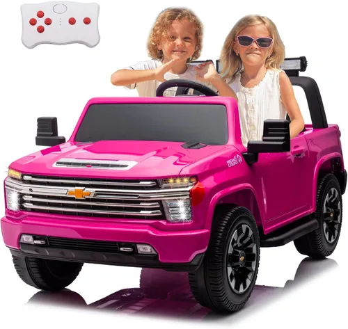 Miniatura 8 de Auto de paseo para niños grandes de 24 V y 4 WD, funciona con batería, con licencia Chevrolet Silverado HD, UTV camión, al aire libre, hierba, Blanco