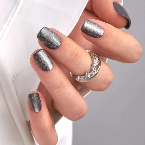 Miniatura 26 de Uñas a presión CurvLife cortas cuadradas Beige, Blancas, Rosas, Uñas postizas falsas acrílicas con diseño de albaricoque, uñas de cobertura completa