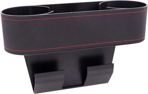 Miniatura 12 de Portavasos de automóvil, portavasos para asiento delantero automático, cubierta de piel sintética, soporte para bebidas, organizador de relleno