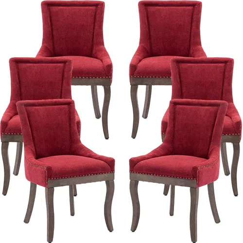 Miniatura 27 de ODUSE-DAILY Juego de 2 Sillas de Comedor, Sillas de Cocina y Comedor, Sillas de Comedor Tapizadas de Tela, Ribete de Tachuelas, Patas de Madera