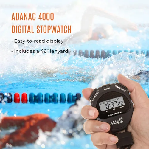 Miniatura 2 de Cronómetro digital MARATHON Adanac 4000 con pantalla extra grande y botones, resistente al agua., 1 Negro