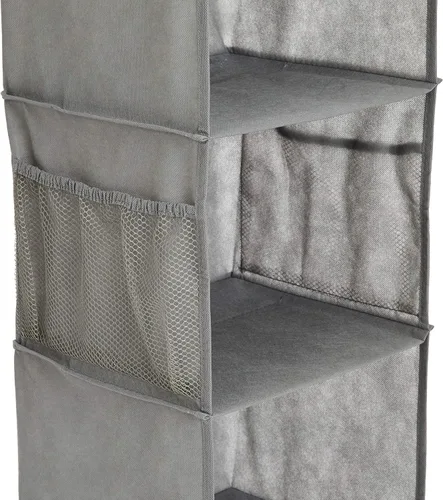 Miniatura 4 de Amazon Basics Organizador de armario colgante de 6 niveles con bolsillos, 8.5" de profundidad x 12" de ancho x 9" de alto, gris Organizador