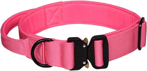 Miniatura 11 de Collar táctico para perro, collar ajustable de nailon para entrenamiento militar con mango de control y hebilla de metal pesado para perros medianos