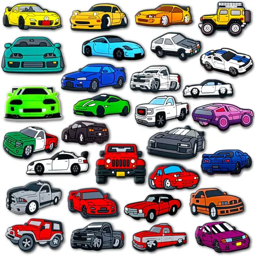 Fohiahfce 30 dijes de automóvil para decoración de zapatos, sandalias de carrera, accesorios para adultos, hombres, niños, regalos de fiesta, Metal