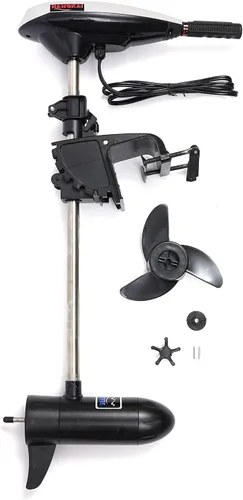 Miniatura 3 de Motor de arrastre eléctrico de empuje de 45 libras, motor de arrastre de agua salada montado en el travesaño para kayak barco inflable, eje de 30