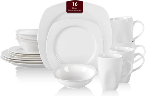 Miniatura 16 de HomeVss, nuevo juego de vajilla de porcelana de hueso, diseño de loto en relieve, juego de 20 piezas