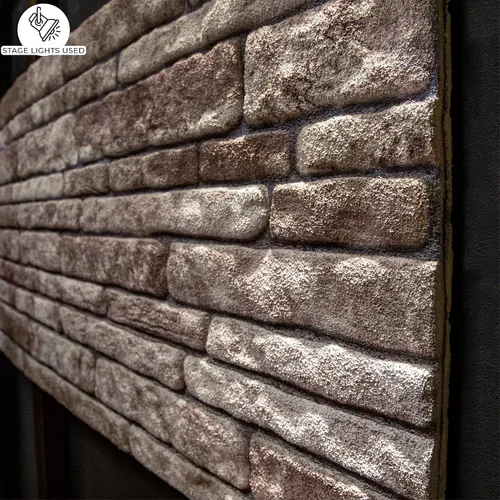 Miniatura 5 de Dundee Deco Paneles de pared 3D de ladrillo sintético, revestimiento de pared marrón claro con aspecto de piedra gris, espuma de poliestireno