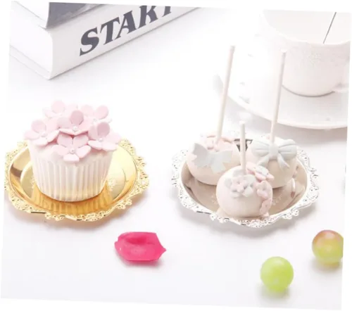 Miniatura 2 de Mini molde para magdalenas, plato antiguo, 6 piezas para pastelería, fruta, boda, bandeja de metal plateado, fiesta, diámetro, decoración de KTV
