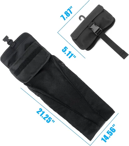 Miniatura 6 de Luwint Bolsa de malla de buceo Bolsa de malla larga Bolsa de almacenamiento multipropósito con clip de anillo D para deportes acuáticos Buceo Pesca