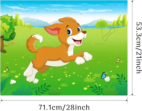 Miniatura 2 de Morcheiong Pin The Tail on The Dog - Juego de fiesta de cumpleaños con 48 huesos, dale al cachorro un juego de huesos para niños, suministros