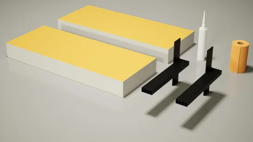Miniatura 7 de Kit de banco de ducha flotante con tablero de espuma impermeable naranja y soporte colgante libre industrial original (14 x 46 pulgadas) - Ideal