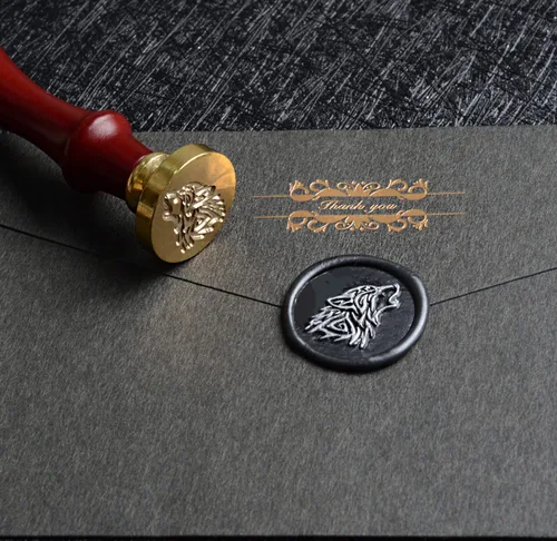 Miniatura 2 de Sellos de cera de sellado de patrones de animales, sellos de cobre y empuñadura de madera, kit de sellos de cera para sobres de tarjetas, embalaje