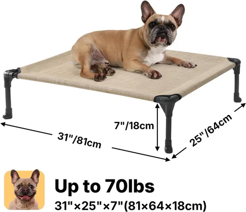 Miniatura 6 de Veehoo Cama elevada para perros medianos, para exteriores, cama elevada y refrescante para perros, cama para mascotas con malla transpirable, patas