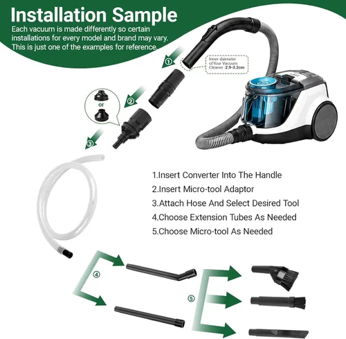 Miniatura 7 de EZ SPARES Kit de fijación para hendiduras, compatible con aspiradora de 1-1/4 pulgadas, micro herramientas de limpieza para teclado, grietas