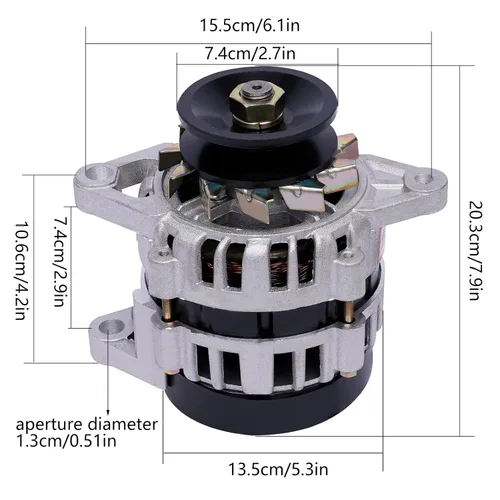 Miniatura 2 de 24V 2000W imán permanente sin escobillas generador síncrono alternador de carga de RPM bajas AC/DC 4500RPM