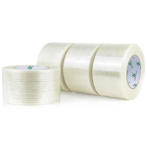 Miniatura 8 de BOMEI PACK Cinta de fleje de 3 pulgadas, cinta de embalaje reforzada con fibra resistente, 60 yardas 5.9 mil, total 120 yardas