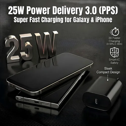 Miniatura 2 de Galaxy S25 S24 - Bloque de carga USB C de 25 W PD, cargador súper rápido, adaptador de enchufe de pared tipo C, carga rápida para Samsung Galaxy