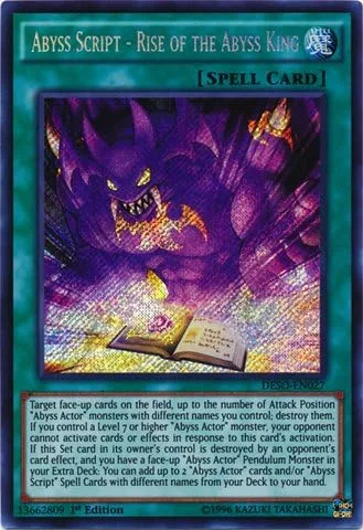 YU-GI-OH! - Guión del Abismo - Rise of The Abyss King (DESO-EN027) - Destiny Soldiers - 1ª Edición - Secret Rare