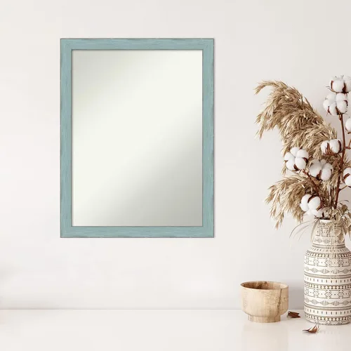 Miniatura 5 de Amanti Art Espejo de pared, espejo de marco de madera rústica azul cielo para decoración de pared o uso como espejo de baño para sobre el fregadero