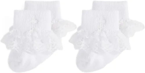 Miniatura 3 de EPEIUS Calcetines de bautizo para bebés, niñas y niños, calcetines de bautismo con cruz, recién nacidos, niños pequeños