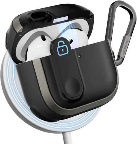 Miniatura 11 de MAGEASY Odyssey - Funda para AirPods Pro 2, funda resistente para AirPods Pro con bloqueo seguro, clip de mosquetón para protección a prueba