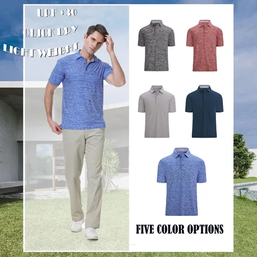 Miniatura 6 de PRIUMPH Mens Golf Polo ShirtsShort Sleeve Quick Dry Moisture Wicking Golf Polo Shirts for Men