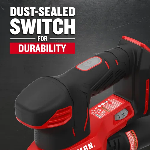 Miniatura 4 de CRAFTSMAN Lijadora de detalles inalámbrica 20V MAX, solo herramienta (CMCW221B), color rojo
