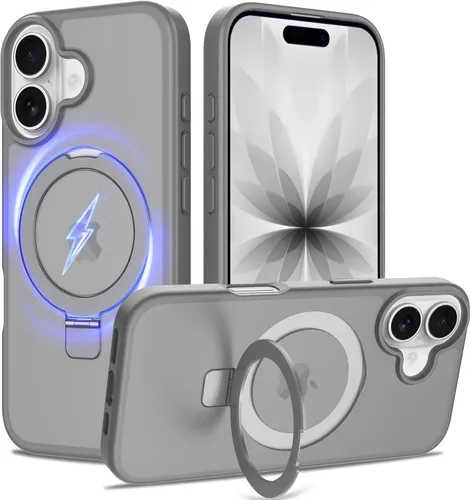 Miniatura 45 de Funda con soporte ultra magnético para iPhone 17 Pro Max [protección militar contra caídas] [compatible con MagSafe] a prueba de golpes, translúcida