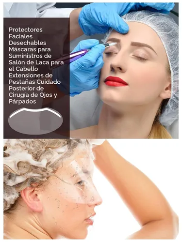 Miniatura 4 de 100 piezas de viseras protectoras faciales desechables para maquillaje Microblading, protectores faciales desechables para protección contra laca