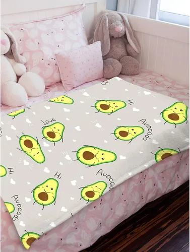 Miniatura 3 de Manta de aguacate súper suave y adorable con dibujos animados de frutas, forro polar, cálida y acogedora, 40 x 30 pulgadas para niños, mascotas