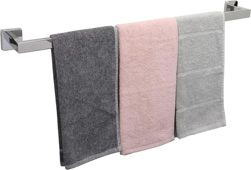 Miniatura 11 de TocTen Toallero de Baño - Base Cuadrada Engrosada SUS304 Barra de Toallas de Acero Inoxidable para Baño, Accesorios de Baño Varilla de Toallas