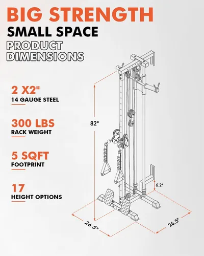 Miniatura 8 de Mikolo Wall Mount Cable Station, Cable Crossover Machine with Dual Pulley System and Adjustable Positions for Home Gym Fitness Equipment Dorado