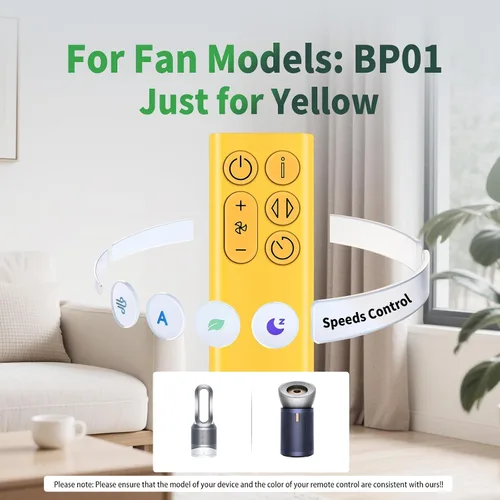 Miniatura 3 de BP01 Nuevo control remoto de repuesto compatible con Dyson BP01 Cool Tower Fan Purificador de aire (amarillo)
