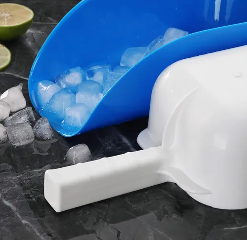 Miniatura 7 de New Star Foodservice 34462 Pala de hielo utilitaria de plástico de policarbonato. Azul, 64 onzas