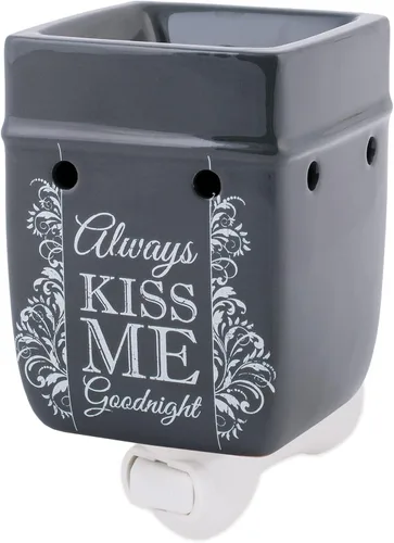 Miniatura 2 de Elanze Designs Always Kiss Me Goodnight - Calentador de aceite eléctrico de cerámica gris carbón