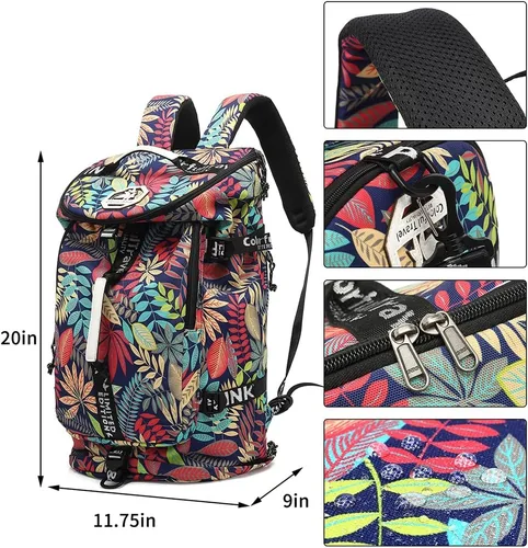 Miniatura 2 de Kalesi Mochila Bolsa de Lona para Gimnasio 4 Vías Impermeable con Compartimento para Zapatos para Viaje Deporte Senderismo Laptop, X-Grande