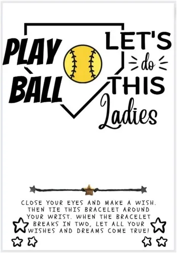 Miniatura 11 de Softball Wish Bracelet, Softball Gift, Team Gift, Softball Card, Graduation, Senior Year, Sports Team Party Favor Gift, Team Wish Gift
