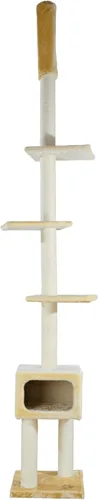 TRIXIE Santander - Torre para gatos de suelo a techo, rascador de sisal ajustable de 96 a 108 pulgadas de altura, condominio para gatos, plataformas