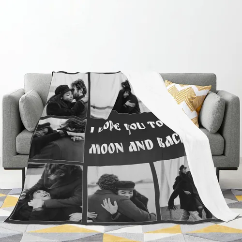Miniatura 2 de Manta personalizada con fotos – Manta personalizada con fotos, regalos personalizados con imagen, manta de franela de vellón para esposa, marido