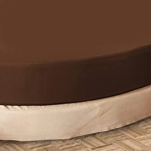 Miniatura 2 de Sábana bajera redonda 100% algodón de 800 hilos, 1 sábana bajera/inferior de 18 pulgadas de profundidad y 2 fundas de almohada, juego de sábanas