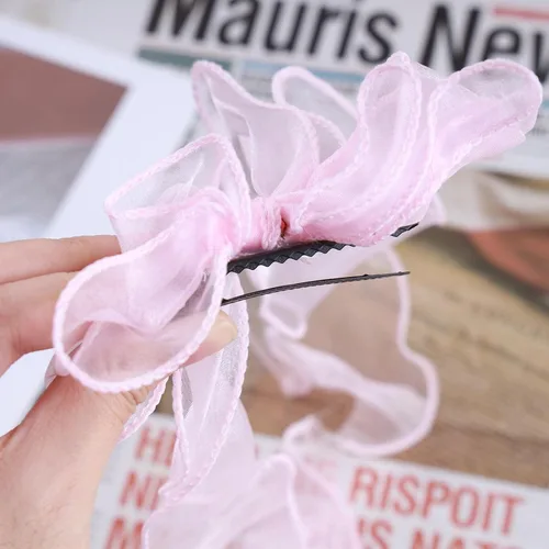 Miniatura 5 de Clip para el cabello con lazo de seda largo vintage, pasador, cinta de malla, clip para la cabeza, accesorios para el cabello para mujer